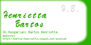 henrietta bartos business card